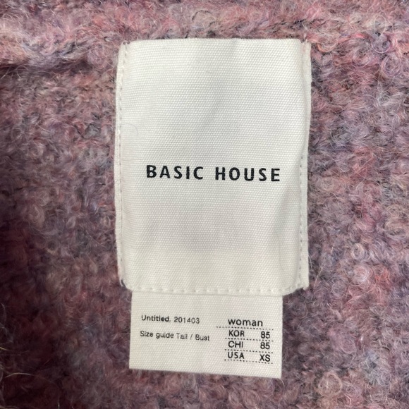 Basic House wool mohair blend long line oversized single closer felt cardigan XS - Picture 6 of 8